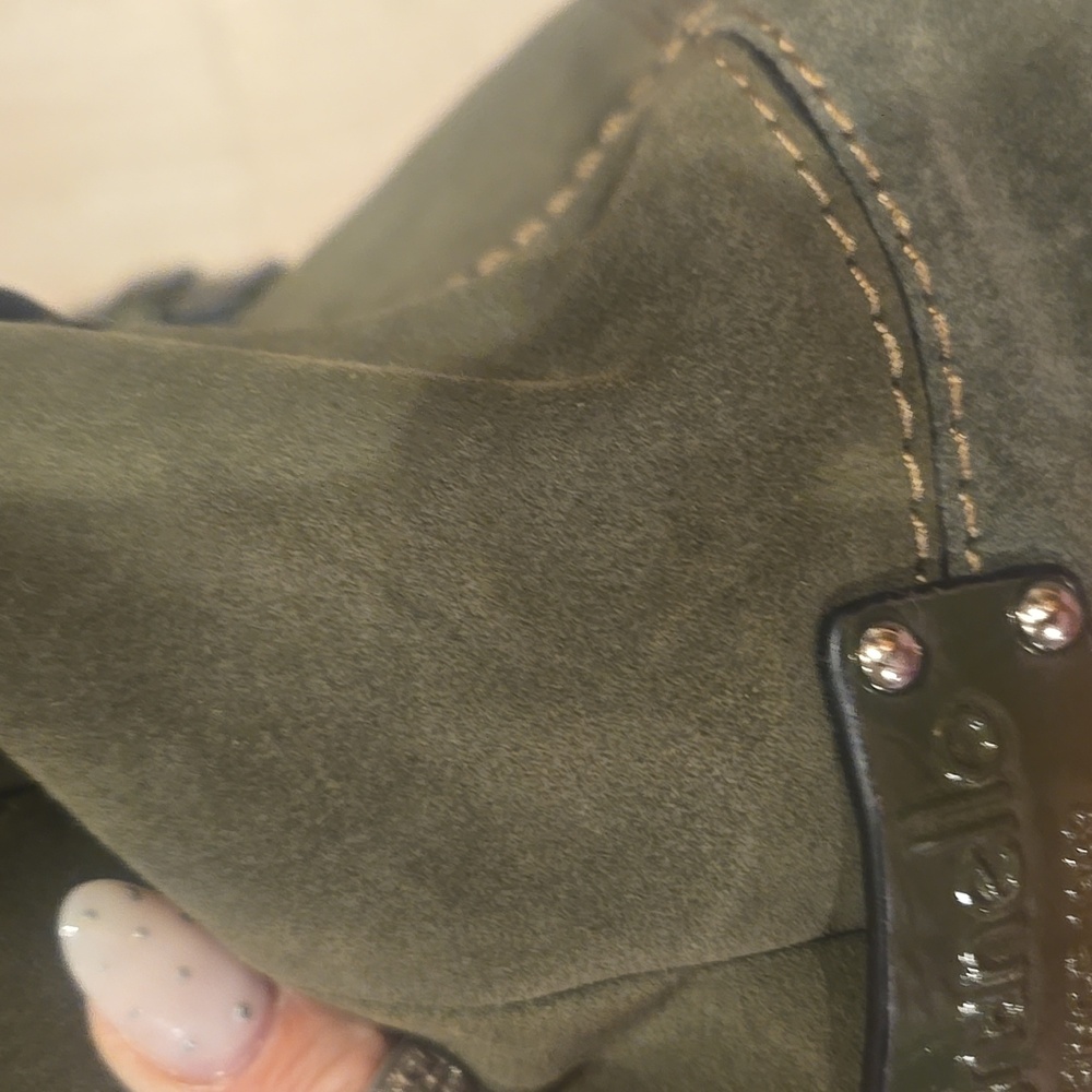 Tignanello 100% Genuine Leather Deep Army Green Shoulder Bag - Picture 7 of 12